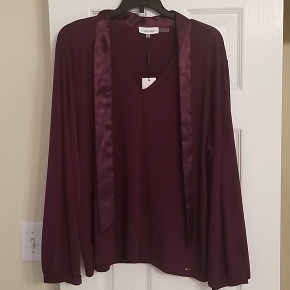 Calvin Klein Tie Front Top NWT - Picture 2 of 6